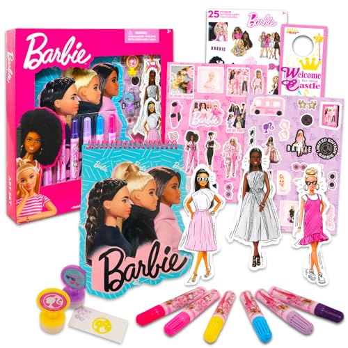 Barbie Kunstset für Mädchen – Bündel mit Barbie Kunst- und Bastelbedarf mit Notizbuch, Aufklebern, Malutensilien und mehr für Kinder | Barbie Kunst- und Bastelset von Barbie