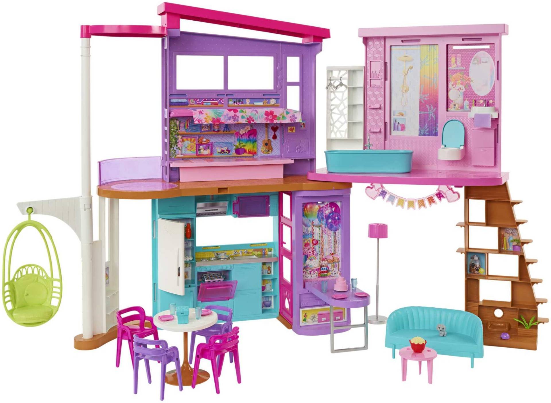 Barbie Malibu Ferienhaus mit Möbeln & Zubehör, Puppenhaus Barbie Malibu Ferienhaus mit Möbeln & Zubehör, Puppenhaus von Barbie