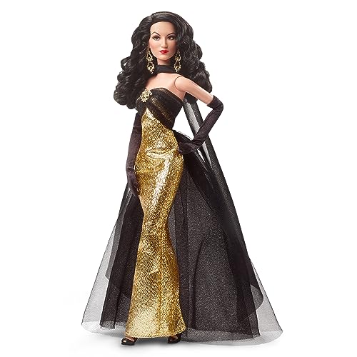 Barbie María Félix - Goldene Film-Ära Puppe, Jacquard-Kleid, Schildkröten-Brosche, transparentes Cape, Accessoires, für Sammler und Fans, HND70 von Barbie