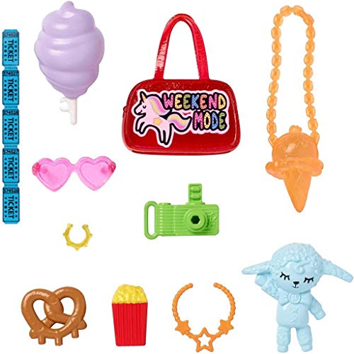 Barbie Mattel GHX35 Fashion Zubehör, Accessoires Karneval, Reisetasche, Schmuck, Eiscremetasche, Kamera, Tickets, Kuscheltier, .... von Barbie