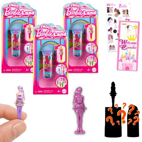 Barbie Mini Barbieland Blind Bag Minifiguren-Set – 3 Pack Color Reveal Mystery Barbie Puppen plus Aufkleber und Zubehör Barbie Mini Barbieland Blind Bag Minifiguren-Set – 3 Pack Color Reveal Mystery Barbie Puppen plus Aufkleber und Zubehör von Barbie