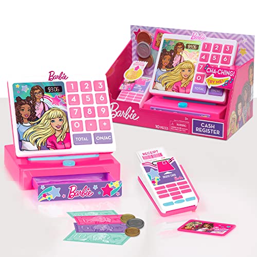Barbie Moderne Registrierkasse mit Tönen, Spielgeld und Kreditkartenleser, 9-teiliges Spielset, Kinderspielzeug ab 3 Jahren von Just Play Barbie Moderne Registrierkasse mit Tönen, Spielgeld und Kreditkartenleser, 9-teiliges Spielset, Kinderspielzeug ab 3 Jahren von Just Play von Just Play