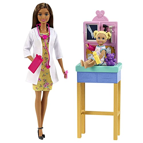 Barbie GTN52 - Kinderärztin-Spielset, brünette Puppe (ca. 30 cm), tolles Geschenk für Kinder ab 3 Jahren von Barbie