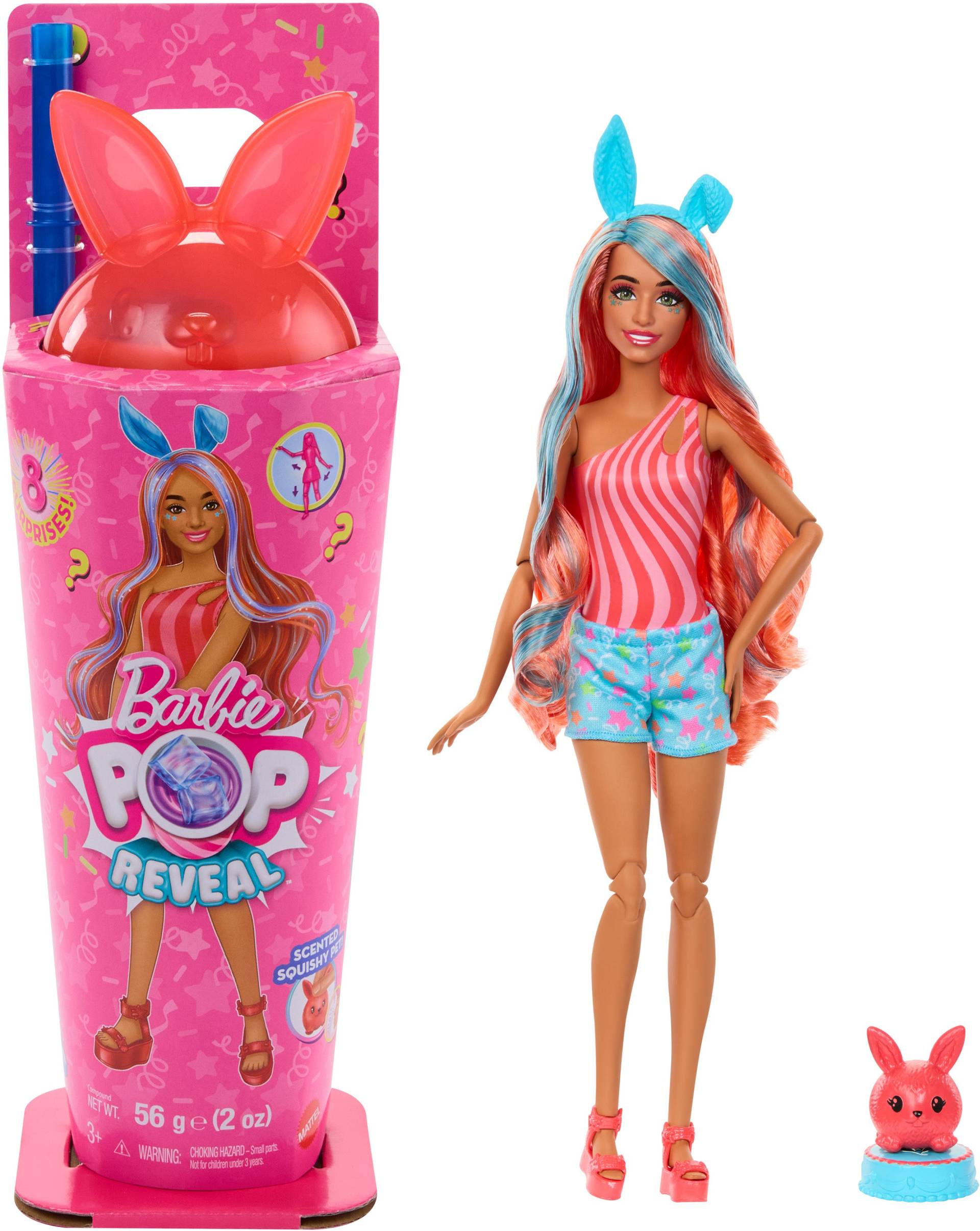 Barbie Pop Reveal Puppe Animal Party Kaninchen von Barbie