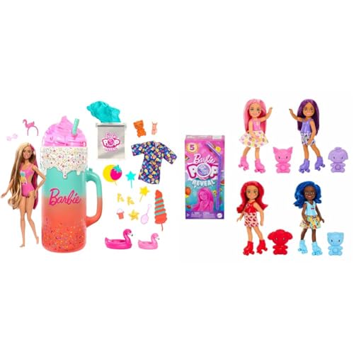 Barbie Pop Reveal Rise & Surprise Geschenkset - über 15 Überraschungen & Pop Reveal Puppensortiment - Saftkartonverpackung mit 5 Überraschungen von Barbie