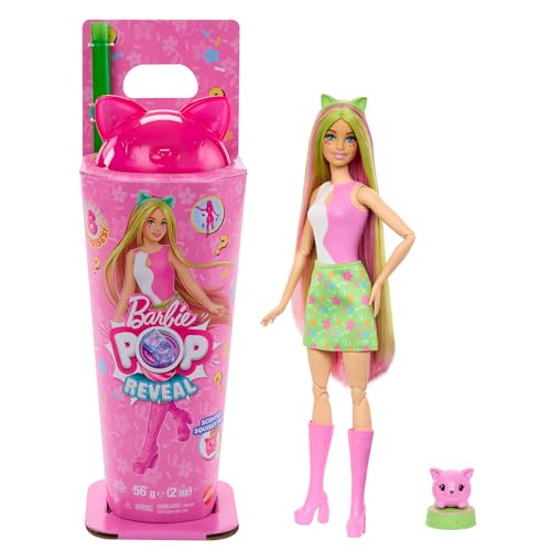 Barbie Pop-Reveal-Set aus Puppe und Accessoires, Shakes-Serie, duftende helle Häschen-Modepuppe & Haustier, mit 8 Überraschungen inklusive Farbwechsel, JCN88 Barbie Pop-Reveal-Set aus Puppe und Accessoires, Shakes-Serie, duftende helle Häschen-Modepuppe & Haustier, mit 8 Überraschungen inklusive Farbwechsel, JCN88 von Barbie