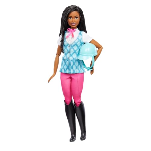 Barbie Puppe Brooklyn“ und Zubehör von Barbie Mysteries: Das geheimnisvolle Pferdeabenteuer“, inklusive Modepuppe, abnehmbarem Reitoutfit und Helm, HXJ39 von Barbie