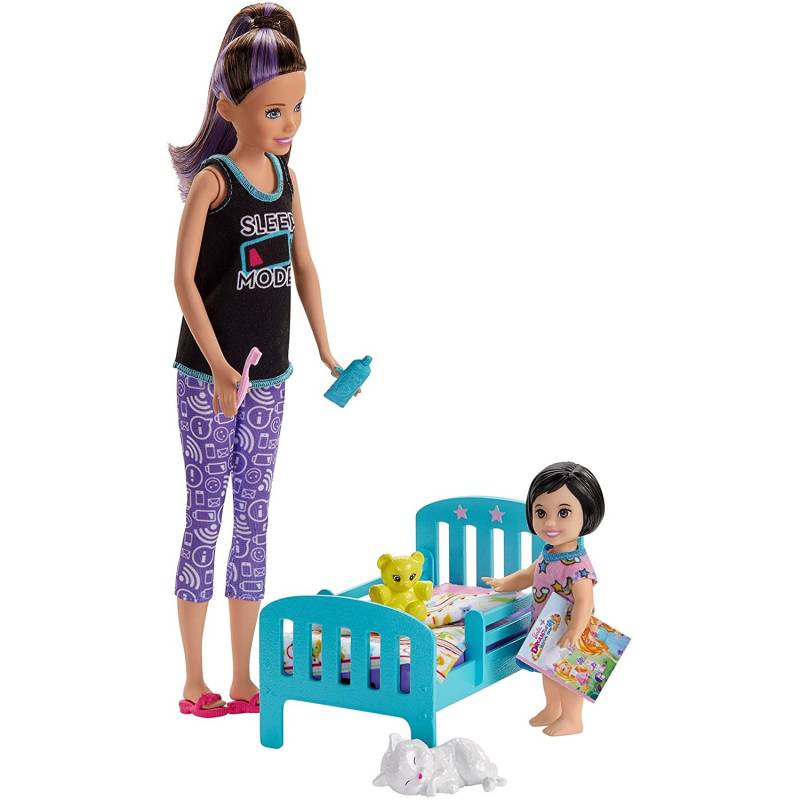 Barbie Puppe Spielset Skypper Babysitter Gute Nacht von Barbie