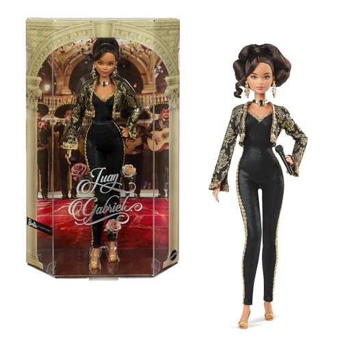 Barbie Signature Doll, Juan Gabriel Sammlerstück im schicken schwarz-goldenen Anzug mit kurzer Jacke und goldenen Accessoires von Barbie