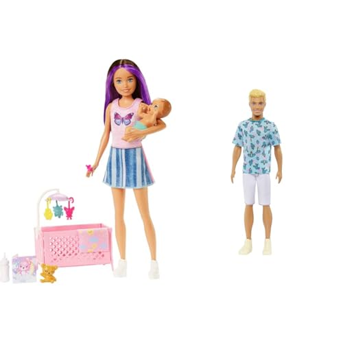 Barbie Skipper Babysitter Inc, Skipper Big Babysitting Adventure & Ken Fashionistas Puppe - T-Shirt mit Kaktus- und Palmenaufdruck von Barbie