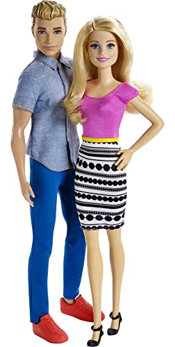 Barbie Puppen, Ken Puppe 2er-Pack mit blondem Haar und bunten Kleidern, Kinderspielzeug und Geschenke, DLH76 von Barbie