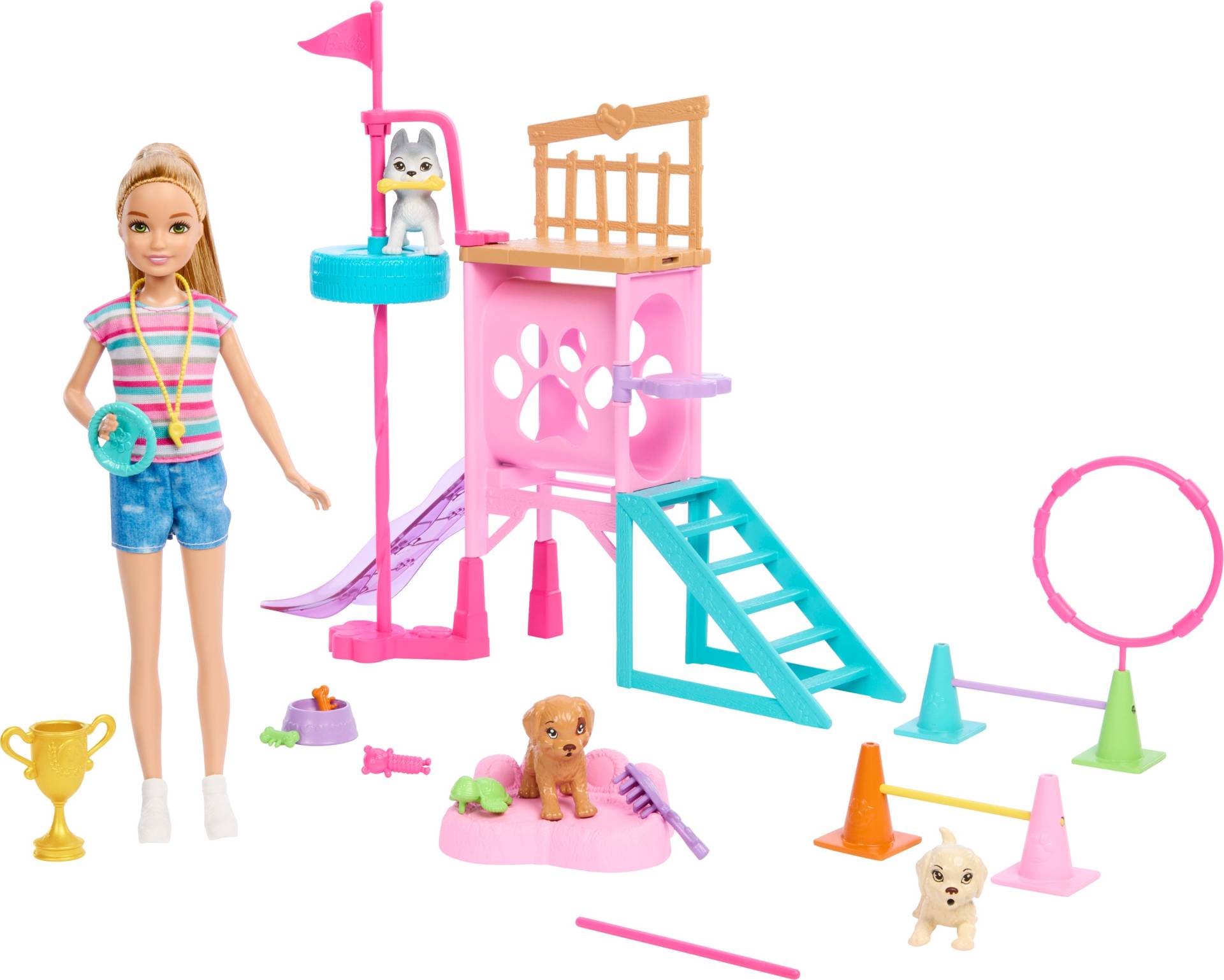 Barbie and Stacie to the Rescue Spielset mit Puppe Hundespielplatz von Barbie