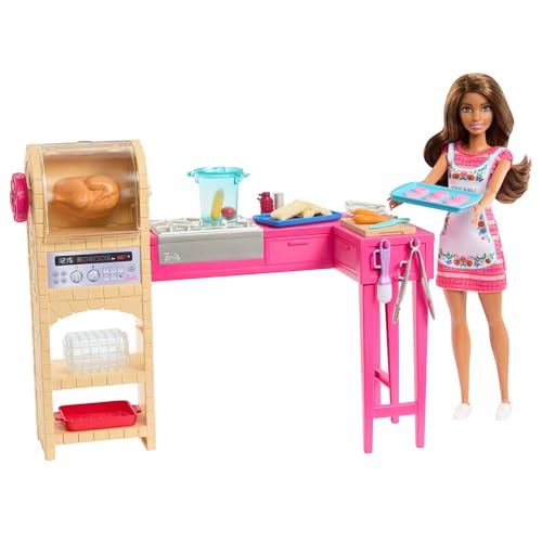 Barbie und Teresa Rezept für Freundschaft Teresa-Modepuppe und Küchenspielset mit mehr als 20 Zubehörteilen, inklusive Keksen mit Farbwechseleffekt., JCT06 von Barbie