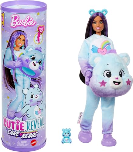 Cutie Reveal Barbie-Puppe mit Accessoires, Glücksbärchis-Serie 2, Dream-Bright-Bärchi mit 10 Überraschungen, einschließlich Farbwechsel und Mini-Bärchi, JFV61 von Barbie