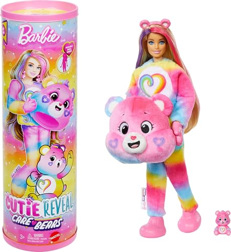 Cutie Reveal Barbie-Puppe mit Accessoires, Glücksbärchis-Serie 2, Togetherness-Bärchi mit 10 Überraschungen, einschließlich Farbwechsel und Mini-Bärchi, JFV60 von Barbie