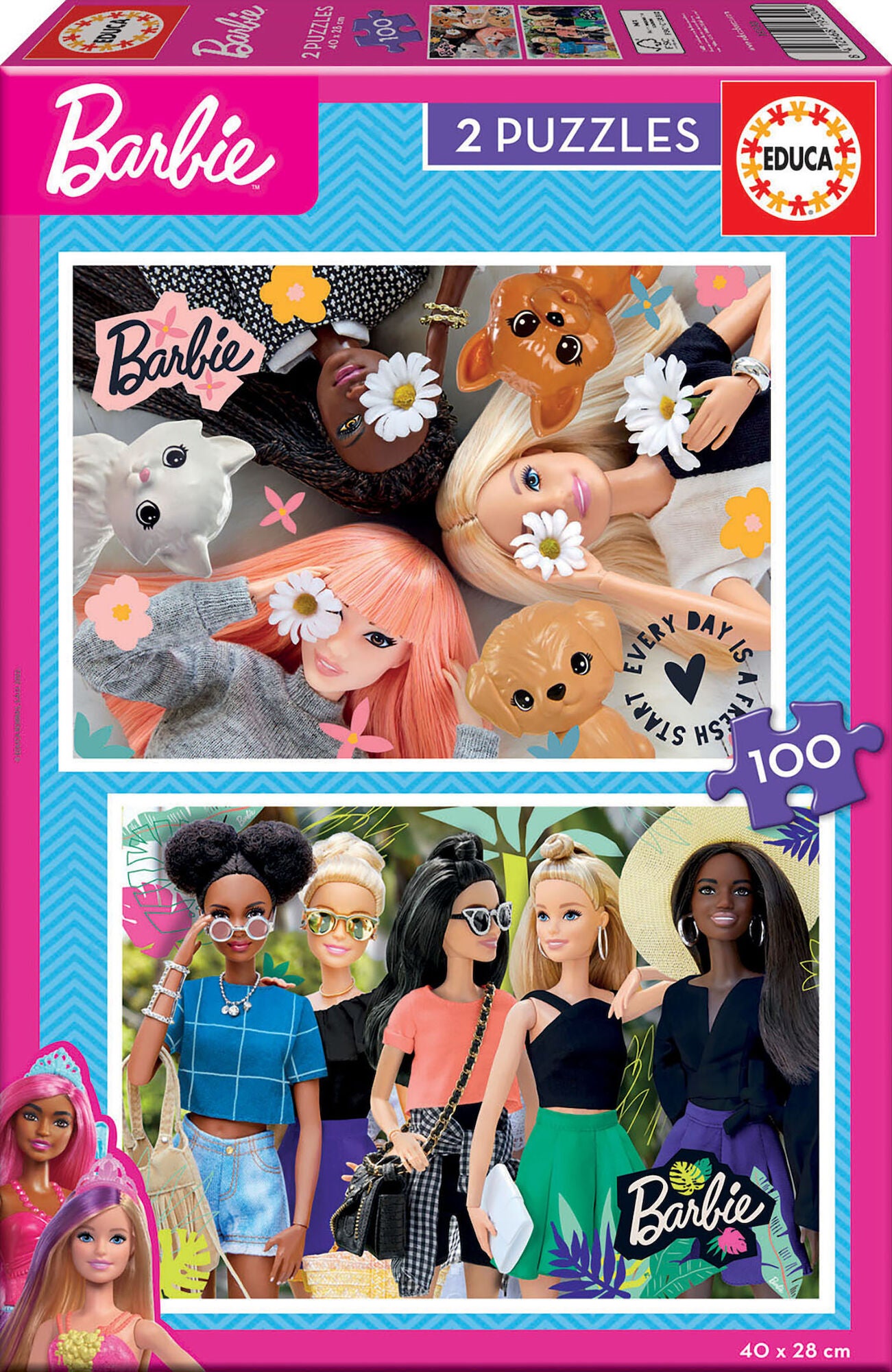 Educa 2x100 Barbie Kinderpuzzle, Mehrfarbig von Barbie