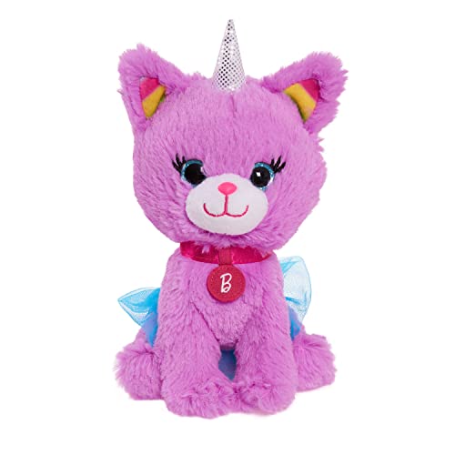 Just Play Barbie Plüsch Unicorn Kitty 18cm, aus super weichem und kuscheligem Stoff, mit schönen Glitzeraugen, Regenbogenfell Details an den Ohren und einem glänzenden Einhorn Horn, ab 3 Jahren von Barbie