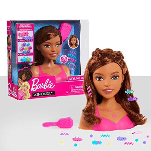 Just Play JPL62570 Barbie SMALL STYLINGHEAD-BRAUNES Haar, Mehrfarbig von Barbie