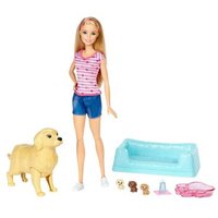 MATTEL FDD43 Barbie Hundemama Puppe & Welpen Spielset von Barbie