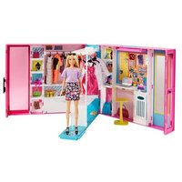 MATTEL GBK10 Barbie Traum Kleiderschrank ausklappbar mit Puppe, Zubehör und Puppen-Kleidung von Barbie