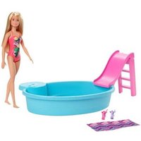 MATTEL GHL91 Barbie Pool Spielset mit Puppe (blond) von Barbie