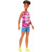 MATTEL GHP98 Barbie Fashionistas Puppe im pinken Camouflage Tanktop von Barbie