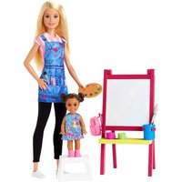 MATTEL GJM29 Barbie Kunstlehrerin Puppe (blond) und Spielset von Barbie