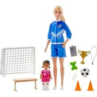 MATTEL GLM47 Barbie Fußballtrainerin Puppe (blond) und Zubehör von Barbie