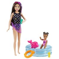 MATTEL GRP39 Barbie Skipper Babysitter Puppe, Spielset mit Baby-Puppe und Pool von Barbie