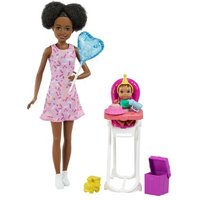 MATTEL GRP41 Barbie Skipper Babysitter Puppe Geburtstags-Spielset mit Baby-Puppe von Barbie