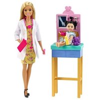 MATTEL GTN51 Barbie Kinderärztin Puppe (blond), Spielset mit Kleinkind von Barbie