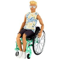 MATTEL GWX93 Barbie Fashionistas Ken Puppe (blond) mit Rollstuhl, Anziehpuppe von Barbie