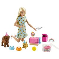 MATTEL GXV75 Barbie Hunde-Party-Spielset mit Puppe mit Spiel-Knete und Zubehör von Barbie