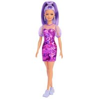 MATTEL HBV12 Barbie Fashionistas-Puppe, zierlich, lange, violette Haare und violettes Metallic-Kleid MATTEL HBV12 Barbie Fashionistas-Puppe, zierlich, lange, violette Haare und violettes Metallic-Kleid von Barbie
