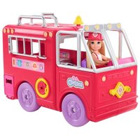 MATTEL HCK73 Barbie Chelsea Puppe (blond) mit Feuerwehr Auto von Barbie