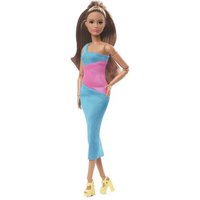 MATTEL HJW82 Barbie Signature Barbie Looks Puppe mit knielangem One-Shoulder-Kleid von Barbie