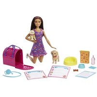 MATTEL HKD86 Barbie Hunde-Adoption Puppe (brünett), Spielset mit Zubehör von Barbie