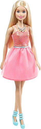 Mattel Barbie DRN76 - Fashionistas Puppe im Glitzerkleid und türkisfarbenen Schuhen, Ankleidepuppen von Mattel