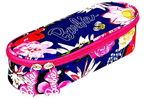 Traumhafte Blumen – Schlamper -Etui/Federmäppchen/Stiftetasche/Kosmetiketui mit Extra Reißverschlusstasche & 9 Stiftehalter - voll gefüttert Farbe: blau (23 x 10 x 6 cm) von Barbie