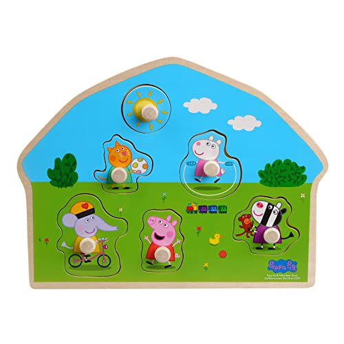 Barbo Toys - Peppa Wutz Puzzle aus Holz Play Für Kinder – 6 Knopfpuzzleteile – Holzpuzzle ab 2 Jahre – Puzzle in Holzrahmen mit Peppa Wutz Freunden – Offizielles Peppa Wutz - Holzpuzzle ab 2 von Barbo Toys