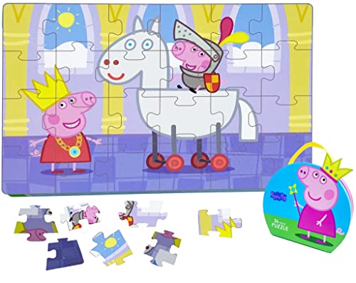 Peppa Wutz Kinder Puzzle ab 3 Jahre - Peppa Wutz Spielzeug Mini Puzzle 24 Teile - Mit Dekorativ Tragbar Tasche - Puzzle Größe 40 x 60 cm - Offiziell Lizenziertes Peppa Pig Spielzeug von Barbo Toys