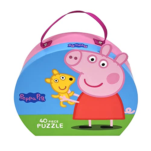 Barbo Toys - Peppa Wutz Kofferpuzzle Teddybär – 40 Teile Puzzle für Kinder ab 3 Jahre – Puzzle im Koffer mit Peppa und ihrem Teddybär- Puzzle ab 3 - Spielzeug von Barbo Toys