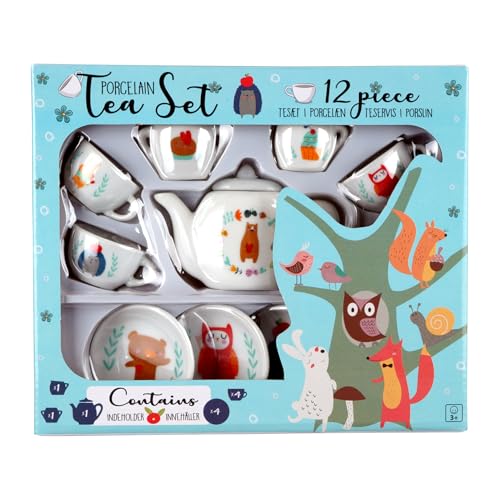 Barbo Toys - Teeservice Spielset - Little Woodies Teeset Set - 12-teiliges Porzellan-Teeset - Kinderküche Rollenspiel - Teeparty für Kinder von Barbo Toys