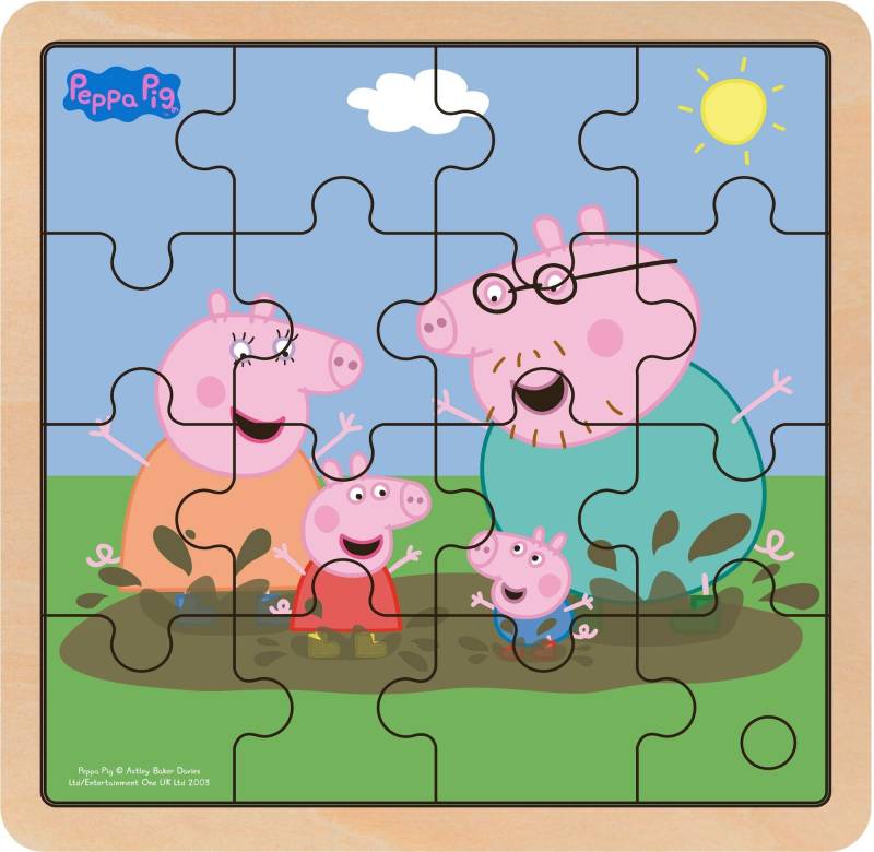 Peppa Wutz Holzpuzzle Matsch 16 Teile von Barbo Toys