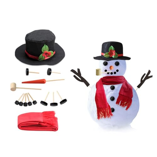 BaronHong 16-teiliges Weihnachts-Schneemann-Bauset, Schneespielzeug, Spaß im Freien, für Kinder, Winterurlaub, Party-Dekor, Geschenke, lustiges Spielzeug (A, M) von BaronHong