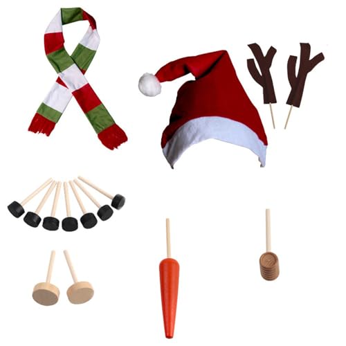 BaronHong 16-teiliges Weihnachts-Schneemann-Bauset, Schneespielzeug, Spaß im Freien, für Kinder, Winterurlaub, Party-Dekor, Geschenke, lustiges Spielzeug (B, M) von BaronHong