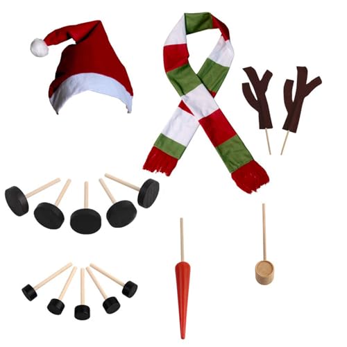 BaronHong 16-teiliges Weihnachts-Schneemann-Bauset, Schneespielzeug, Spaß im Freien, für Kinder, Winterurlaub, Party-Dekor, Geschenke, lustiges Spielzeug (C, M) von BaronHong