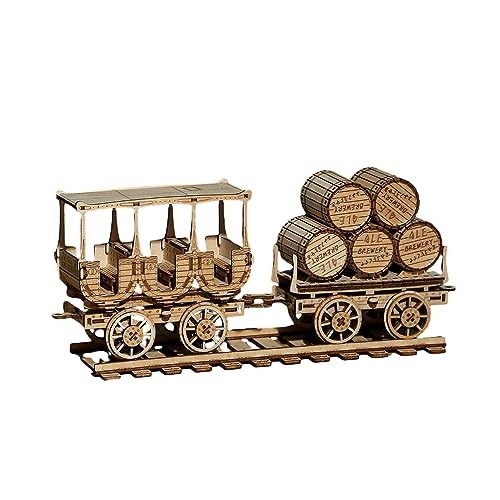 BaronHong 3D-Holzpuzzle für Erwachsene, Wein-LKW-Modellbausätze, 278 Teile, DIY-Handwerk, Geschenke, Heimdekoration (gelb, M) von BaronHong