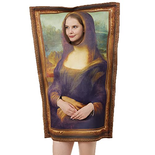 BaronHong Berühmte Gemälde Kostüm Mona Lisa Der Schrei Halloween Erwachsene Männer Frauen Lustige Cerative Dress Up (Mona-Lisa, M) von BaronHong