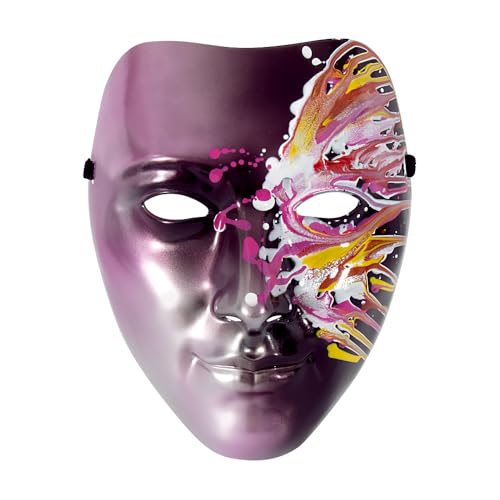 BaronHong Gesichtsmaske, Cosplay, neuartige Maskerade-Maske für Festival-Bühnen-Rave-Auftritte (lila, M) von BaronHong